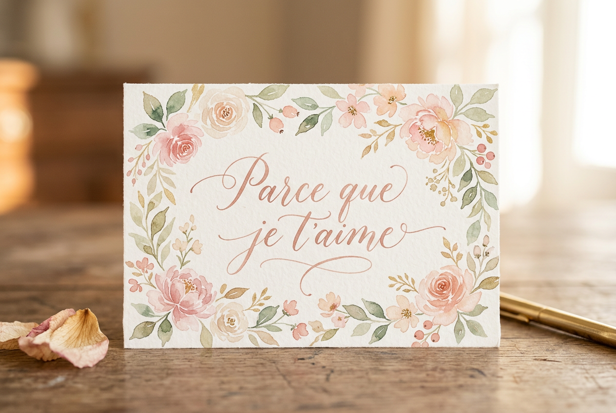 Parce que je t'aime, 85 X 55 mm 