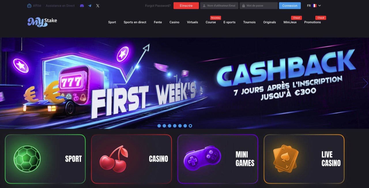 Capture d'écran du site MyStake (octobre 2026)