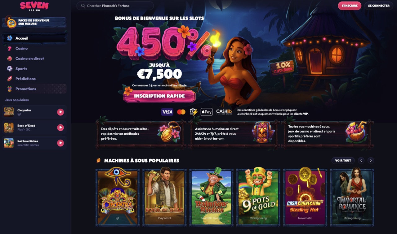 Capture d'écran du site 12. seven.casino (octobre 2026)